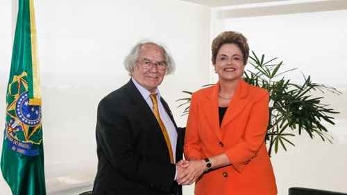 Brasília - DF, 28/04/2016. Presidenta Dilma Rousseff recebe Adolfo Pérez Esquivel, Nobel da Paz. Foto: Roberto Stuckert Filho/PR