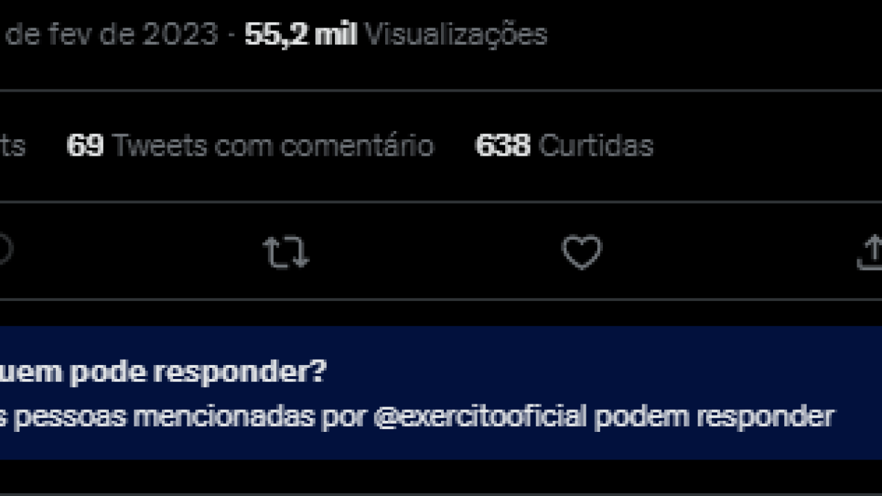 As redes sociais do Exército Brasileiro estão ruindo: entenda a causa da  catastrófica taxa de engajamento do Twitter, mesmo com 2 milhões de  seguidores no perfil - Revista Sociedade Militar