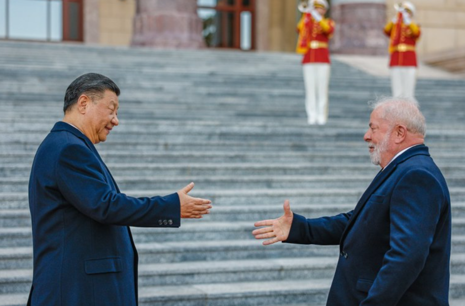 O presidente Luiz Inácio Lula da Silva e o líder chinês, Xi Jinping